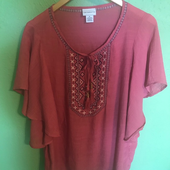 Liz Claiborne blouse boho style in XL. - Picture 1 of 4